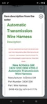 Automatic Transmission Wiring Harness Acdelco 24241208. Fixed Price $80.00.