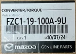 Mazda Genuine Oem Converter,torque FZC1-19-100A-9U. Fixed Price $1040.27.